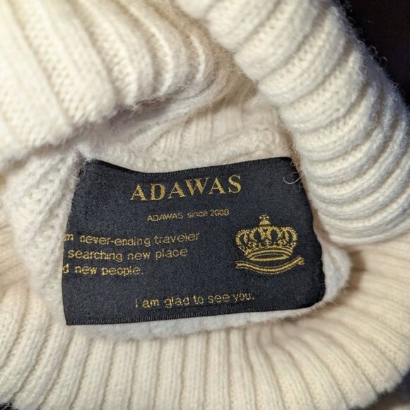 ADAWAS 100% Wool Turtleneck Ivory Asymmetric Long Sleeve Pullover Sweater 40 - Picture 4 of 4